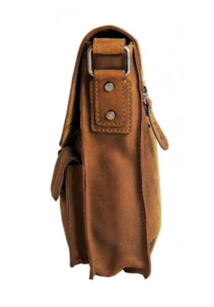 Bison Leather Messenger Bag - Adrian Klis