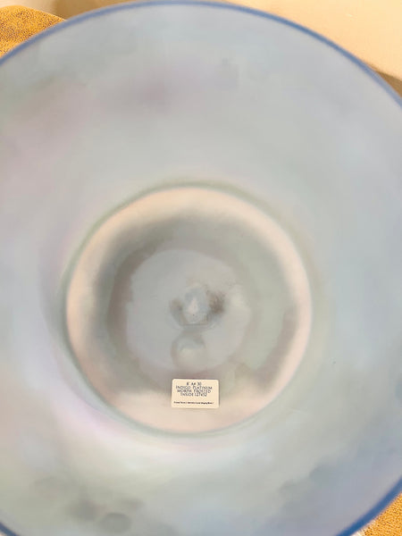 8" A#-30 Indigo, Platinum Morph, Frosted (Inside) Alchemy Crystal Bowl