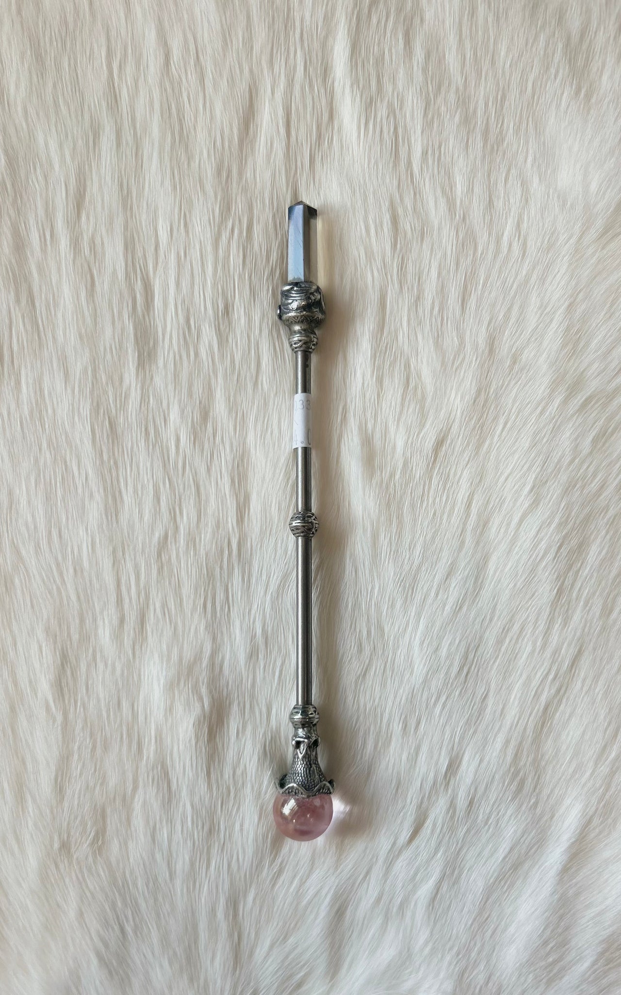 Faery Magic Wand - Smokey Quartz / Rose Aura #23
