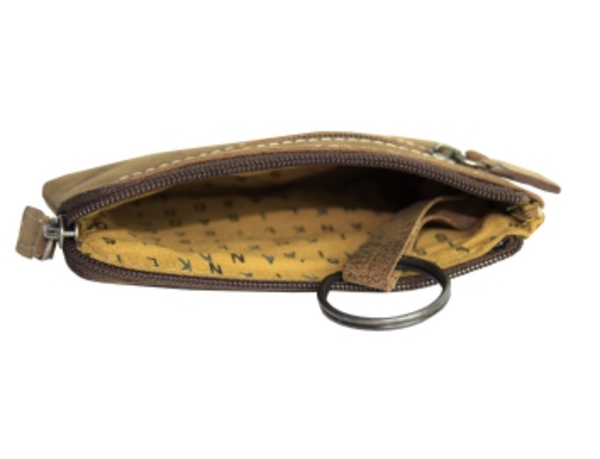 Bison Leather Key/Coin Pouch with 2 zipper - Adrian Klis