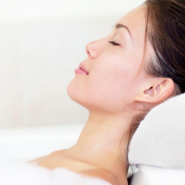 Inflatable, water-resistant bath pillow