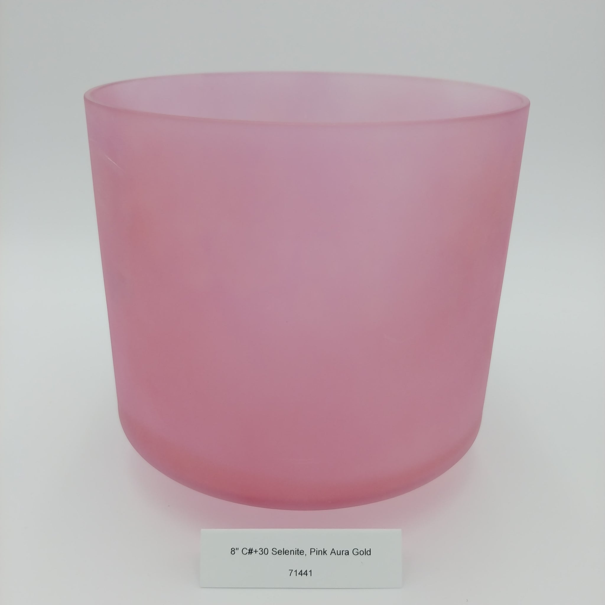 8" C#+30 Selenite, Pink Aura Gold Crystal Alchemy Bowl