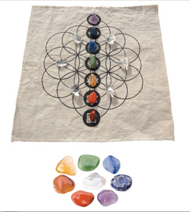 Crystal Grid Kit, Seven Chakra - Balance