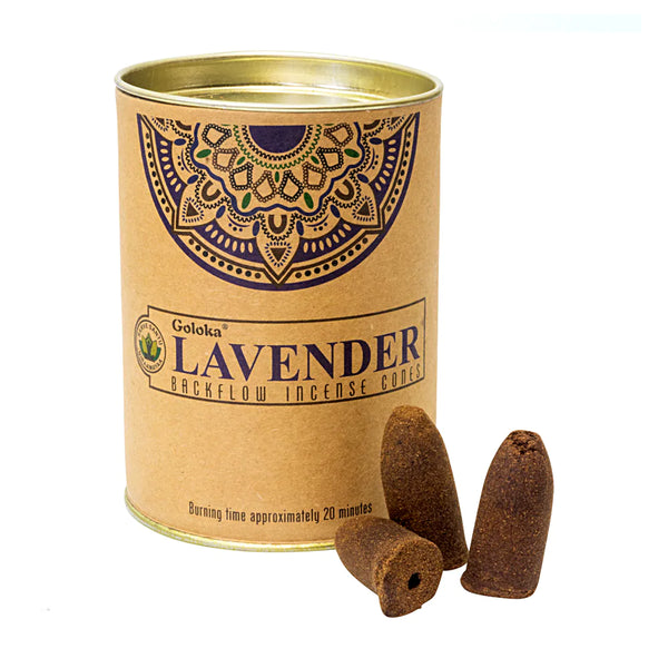 Incense-Goloka – Lavender Backflow Cone – Tin