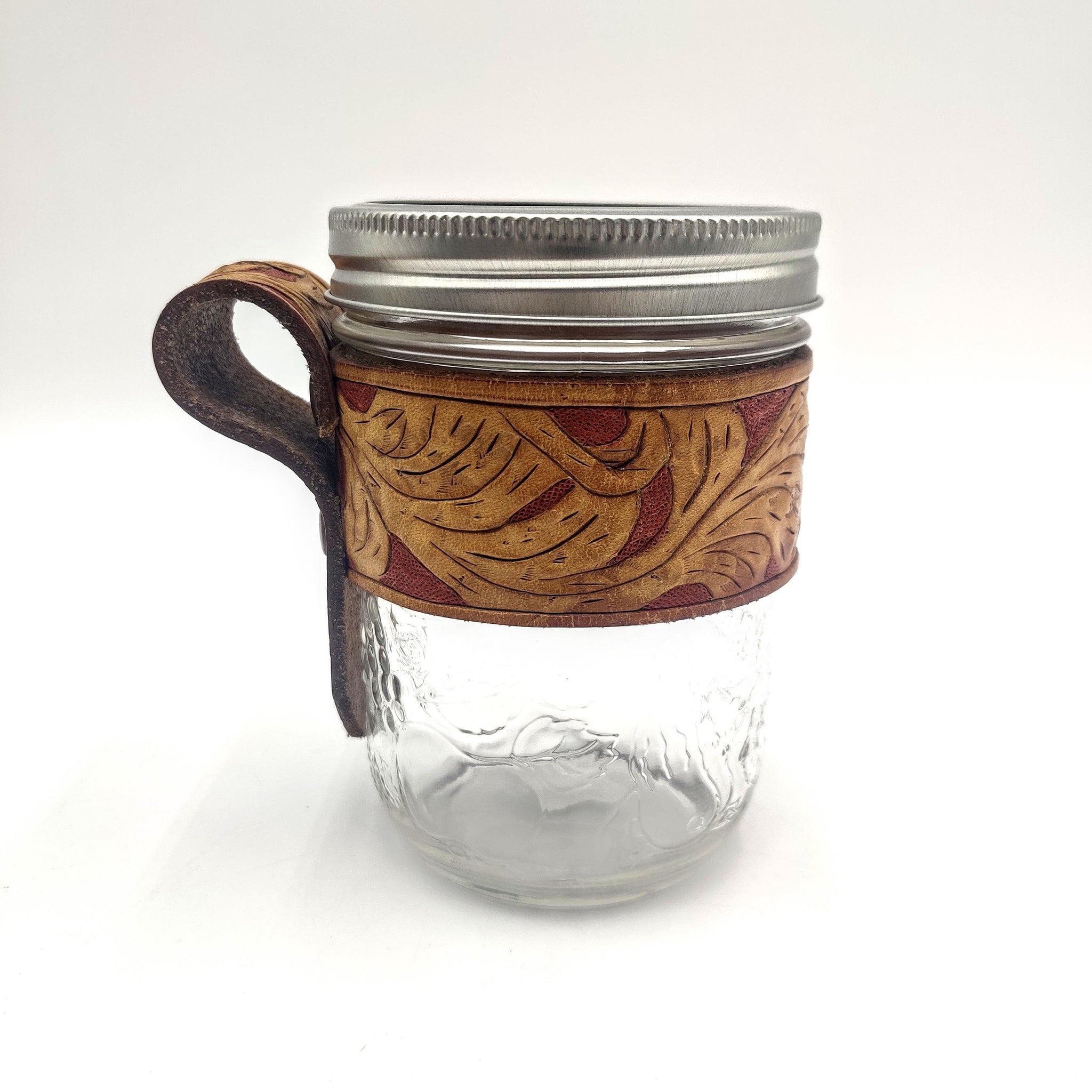 Upcycled Leather To Go Mason Cup