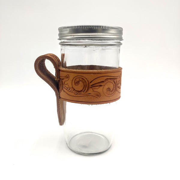 Upcycled Leather To Go Mason Cup