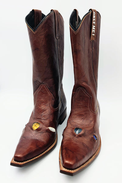 Crystal Cowboy Boots - 12.25 inches Heel to ToeTip
