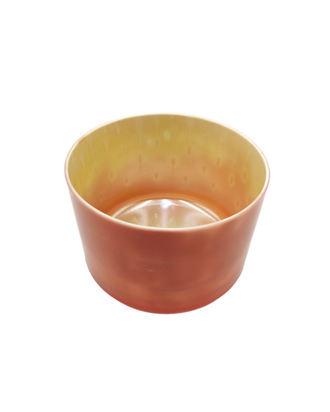 9" C# +15 Rose Quartz lemon Angel Gold inside Alchemy Crystal Bowl