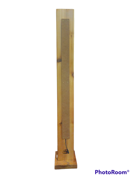 4' High Cedar Wood Chakra Centra Led Light Pillar w/ Stand