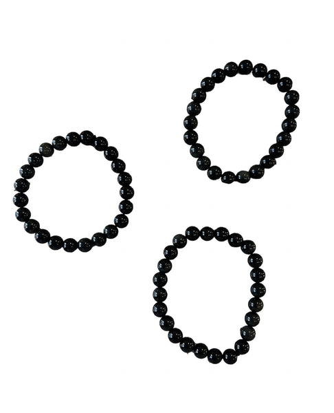 Bracelet- Obsidian, black - 8mm