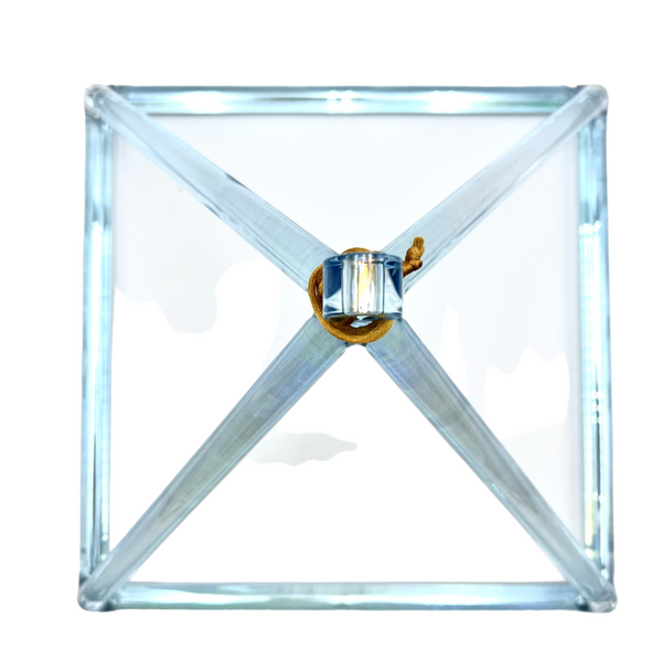 12" A# +35 Aqua Aura Gold Alchemy Crystal Pyramid
