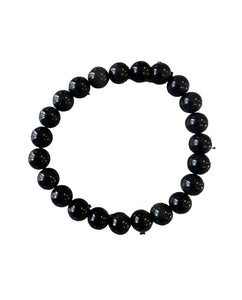 Bracelet- Obsidian, black - 8mm